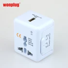 Universal World Travel Adapter Charger with 2 USB Port Charger Euro Plug/ UK Socket Converter Smart Adapter