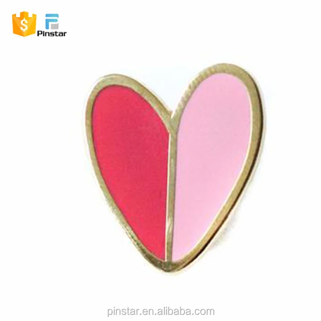 2017 new design high quality custom hard enamel heart shape