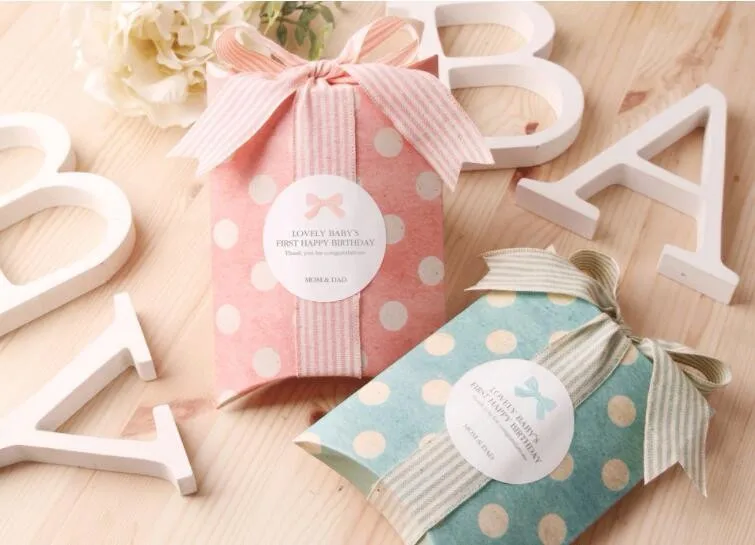 cute pillow paper wedding party favor gift candy box