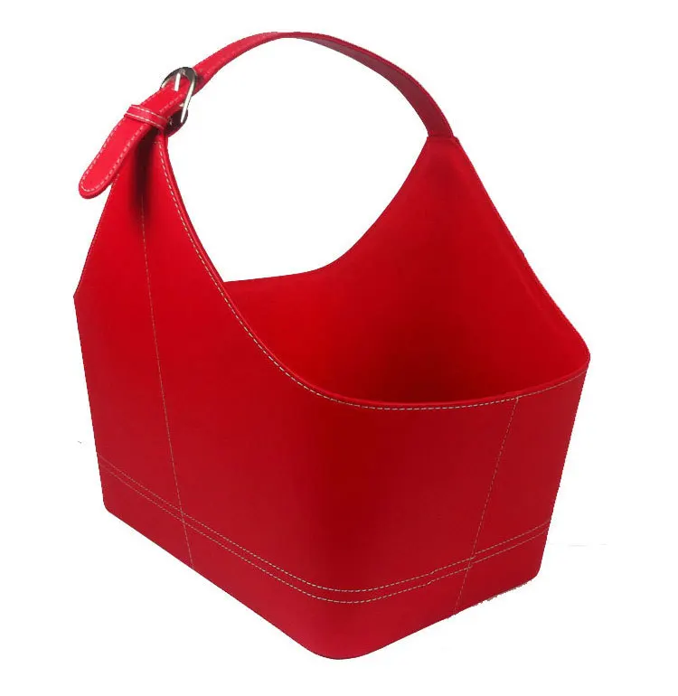 Beautiful atmosphere of classic leather leather basket storage basket gift basket basket shopping basket hand mid autumn