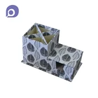 Decorative desk organizer pen holder with memo box home office stationery