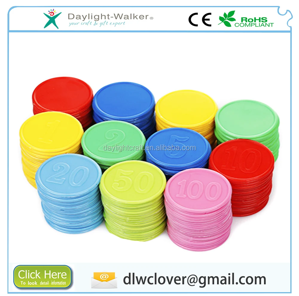 Promotional Custom Colorful Embossed Plastic Token Coin Buy Custom