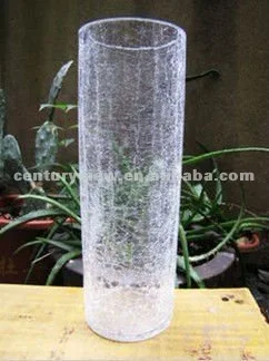 Tube transparent verre brisé fleur vase pour la décoration de mariage