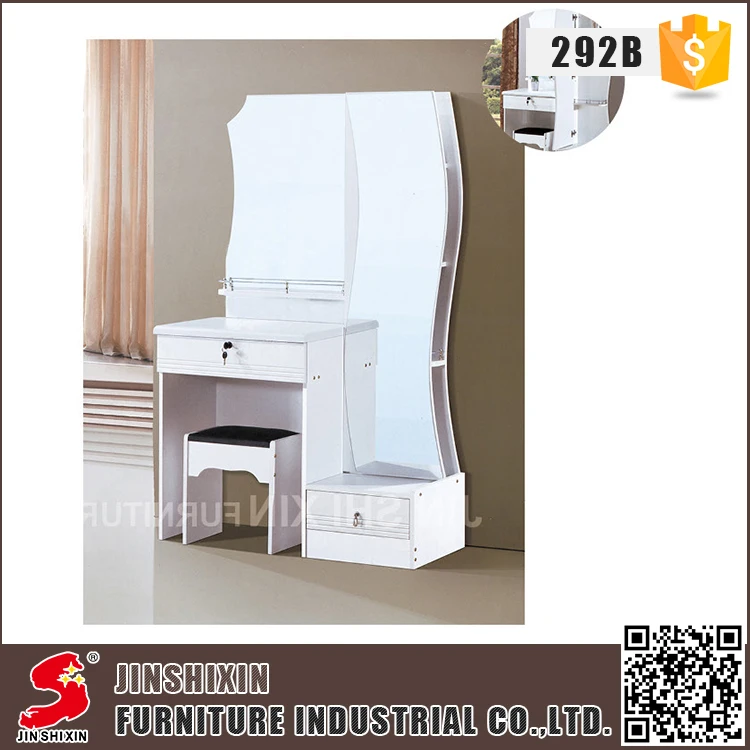 Wholesale White Color Pvc Surface Mdf Wooden Dressing Table With