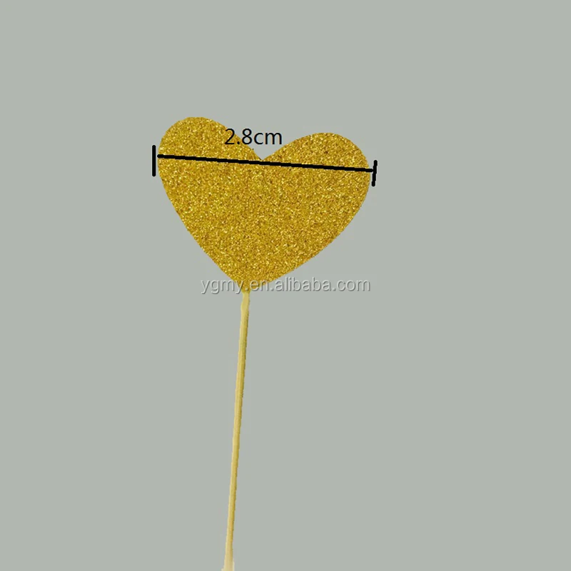 happy birthday party multicolor glitter heart new cake topper