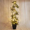 Hot Sales Christmas indoor Outdoor artificial plants trees, 30 leds LED bonsai tree,plastic artificial tree decoration HL-010