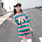 Hot Sale Girls Cotton Fabric Outfits Cartoon Printed Kids Clothing Set