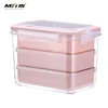 Metis Lunch Box Microwavable heated Meal Prep Containers 3 parts Plastic Divided Food Storage Container Boxes for Kids Adult