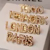 2019 trend bridal hairpins accessories City name letter pearl hair clip