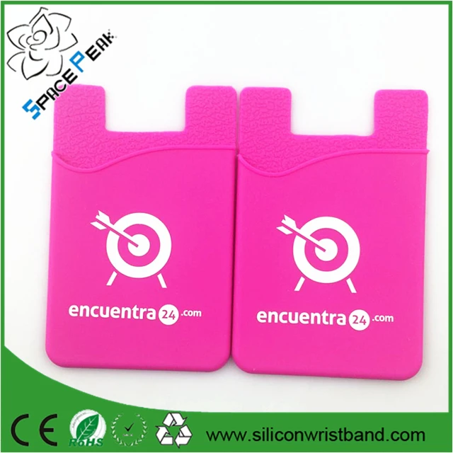 100% 3m silicone smart wallet custom cmyk print cell phone