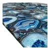Fake translucent colored marble semiprecious crystal agate stone blue onyx slabs
