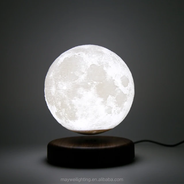 floating moon light led moon lamp with wooden base