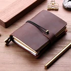 Vintage Handmade Pocket Size Refillable Genuine Leather Travel Notebook