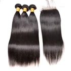 Wholesale Raw Virgin Hair and Closure Peruvian Human Hair Straight Bundles and Closure