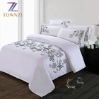 Townzi Luxury 100% Cotton 400T High Quality Embroidered Butterfly Design Guestroom Hotel Bedsheets