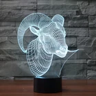Goat shape 3D illusion night light with sensor switch acrylic table lamp FS-3671
