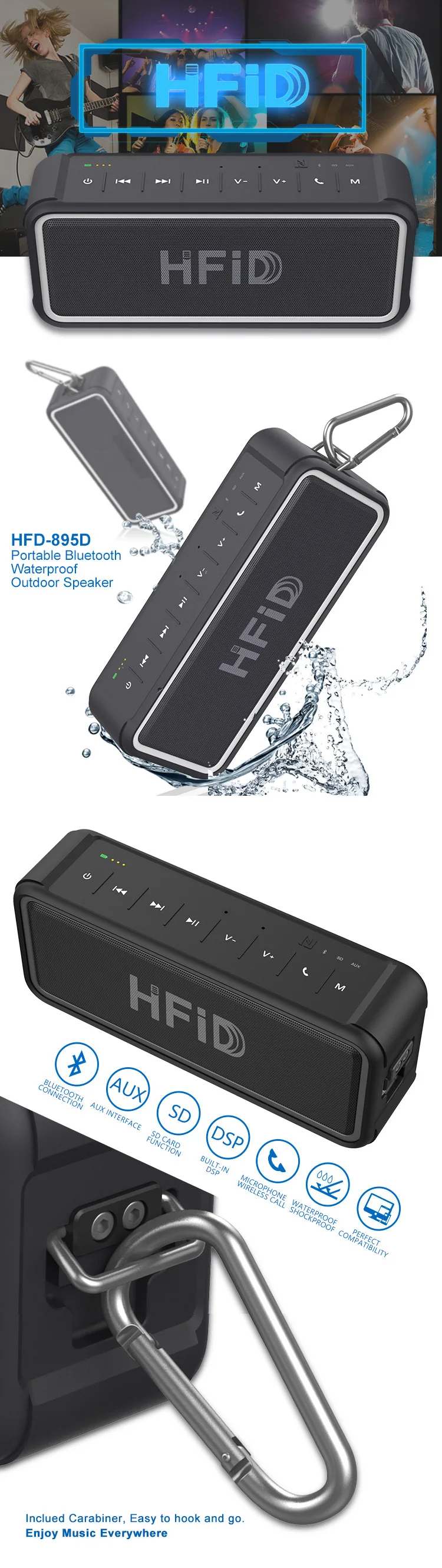 powerbank 2018 private label wireless IP67 dustproof waterproof bluetooth speaker - ANKUX.COM