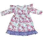 New arrives Baby Kids Clothes Boutique Clothing Children Clothes Girls Mermaid Milk Silk Printed Cheap Baby Girl Dresses