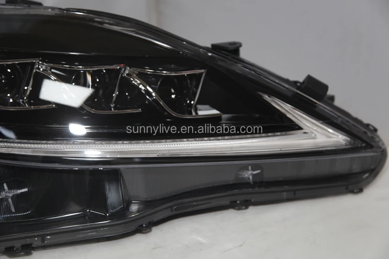 LED Head Lamps with Projector Lens 2006-2012 Year Black Housing FOR Lexus IS250 YZ