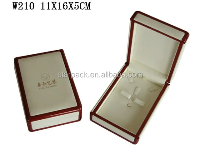 luxury leather packaging glossy wooden jewelry box for ring