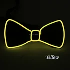 New Design Light Fashion White Light Up LED Neck Tie Fluorescent EL Cravat For Evening party Decoration Led Neon Bow Tie