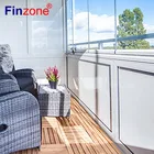 dependable frameless vertical folding glass windows used in balcony