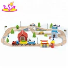 New arrival educational 80 PCS toy wooden train tracks for children W04C079B