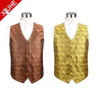 Chinese Supplier Reasonable Price Paisley Designer Waistcoats Polyester Wedding Suits Vest for Men