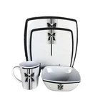 BPA Free Unbreakable High Quality Square Melamine Dinnerware Set