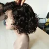 Wholesale price natural color unique big curly short bob hair 360 lace wigs