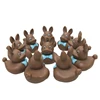 5CM Mini brown rabbit rubber duck eco-friendly customized pvc vinyl baby bathing toy rabbit rubber ducks toy