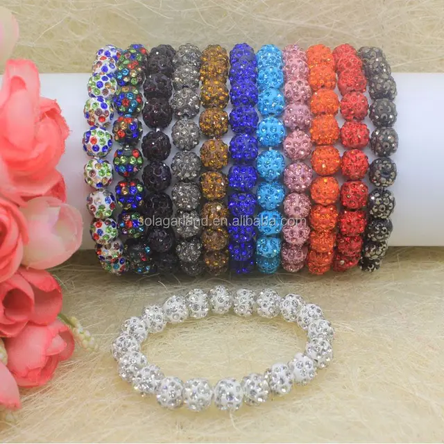 rhinestone micro pave disco ball beads charm crystal shamballa