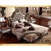 Luxury classic carved wooden bed designs,Europe style royal furniture solid wood bedroom set