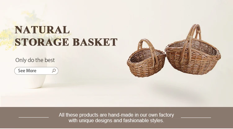durable handled customized cheap oval wicker fruit basket