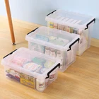 Household hard plastic storage case with handle