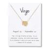 Birthday Gifts 12 Constellations Zodiac Pendant Necklace With White Card