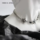 925 sterling silver retro star zircon women bracelets