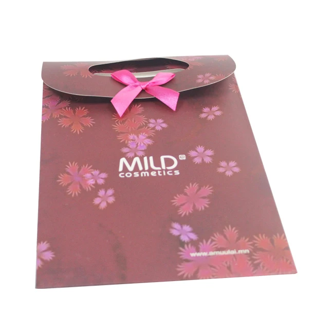 custom logo printed paper bag with handle for party gift wedding