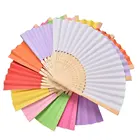 QS brand custom logo pure printed wedding bamboo hand fan