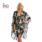 Women's Floral Print Chiffon Sheer Cardigan Summer Beachwear Swimwear Bikini Cover up
