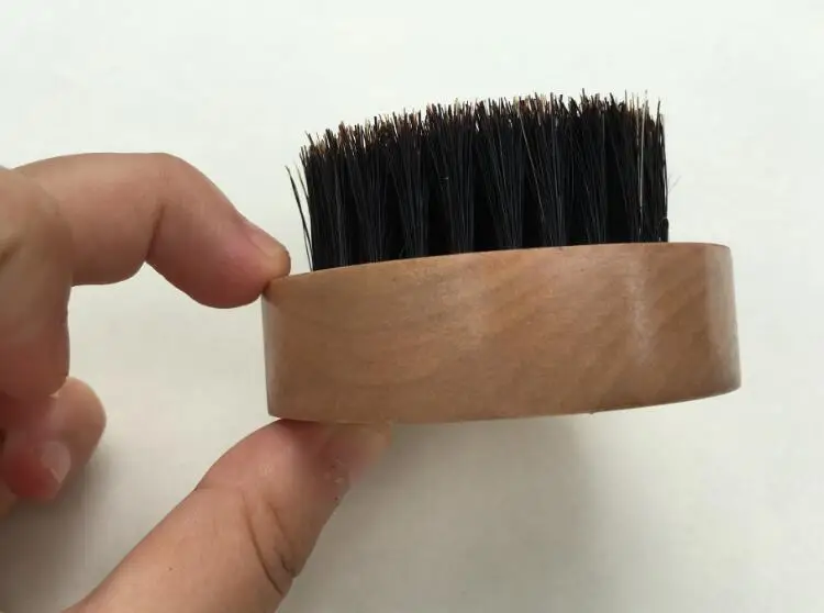 Black Wild Boar Bristle brush round wooden handle for Men shaving brush wooden carving can be logo