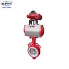 Butterfly 4 way valves with air pneumatic actuator
