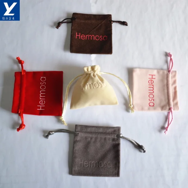 velvet bags drawstring fabric pouches bag logo