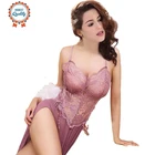 Wholesale Transparent One Piece Net Yarn Lace Long Skirt Sexy Mature Woman Lingerie