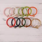 Wholesale monogram O leopard print leather bangle keychain