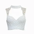 Custom white ladies fitness sexy crop top women
