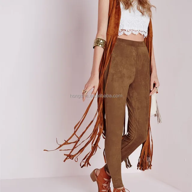 faux suede trouser