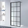 Black walk in fixed glass custom made shower screen