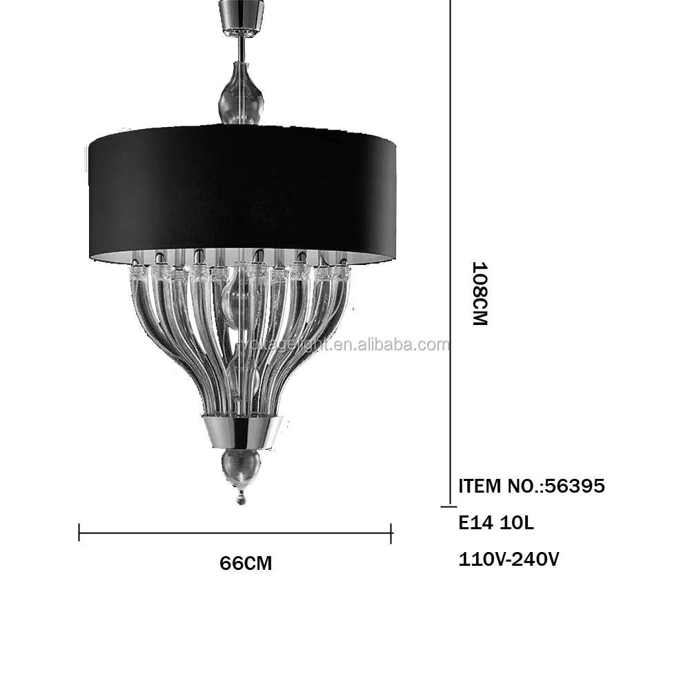 Moderne italiaanse mooie kristallen glazen kroonluchter verlichting mat zwarte ronde opknoping lamp