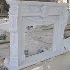 High Quality Marble Surround Carved Fireplace For Indoor Decorative